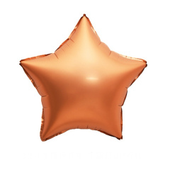 Шар (18"/46 см) Звезда, Сатин, Оранжевый, 1 шт.