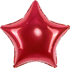 Шар (32''/81 см) Звезда, Красный, 1 шт. в уп. (ОРР)